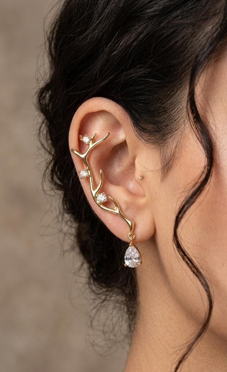 Crystal Vine Ear Cuff