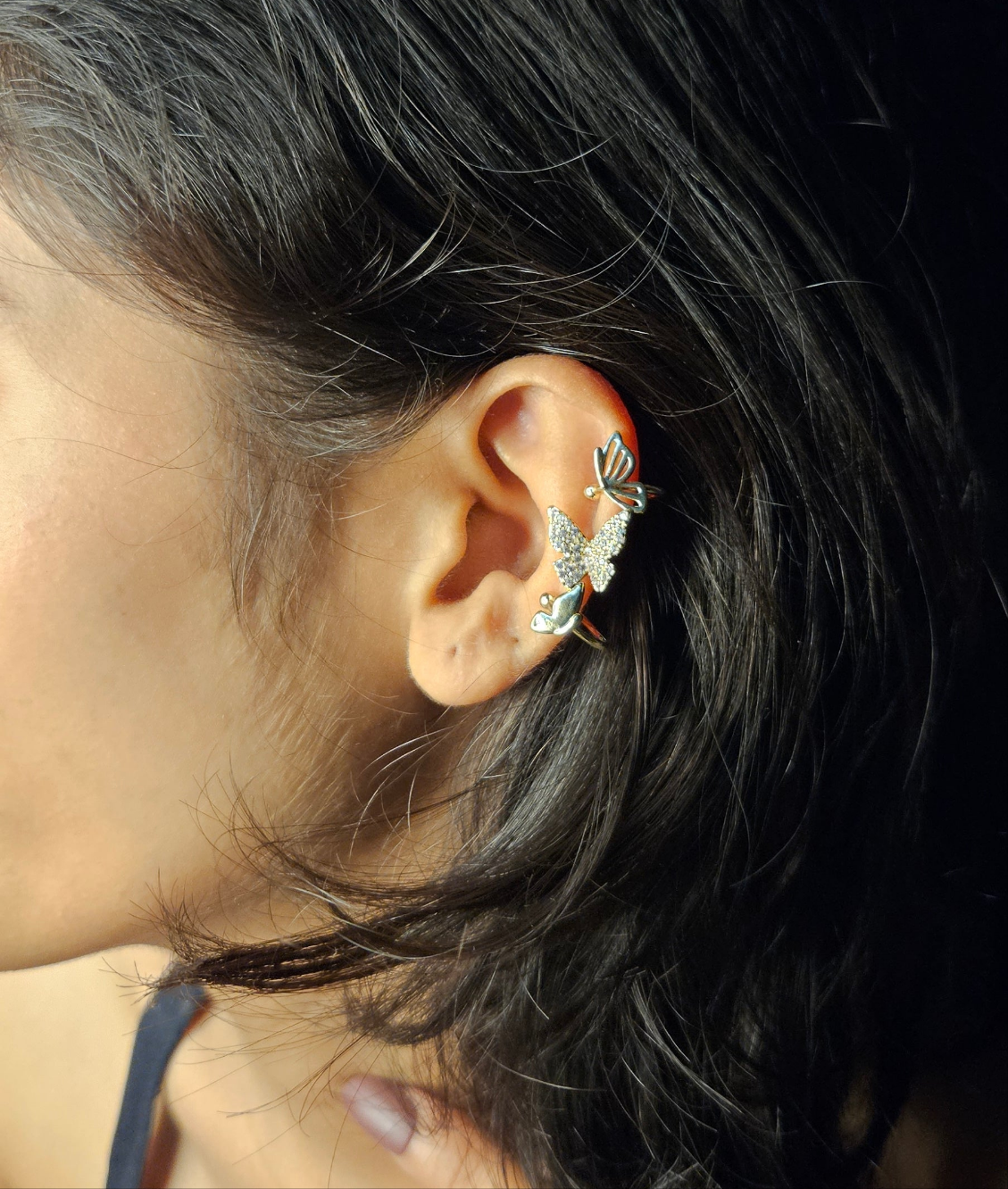 Butterfly ear cuffs