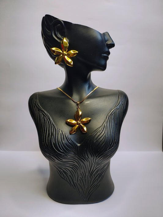 Golden Flower Jewellery Set