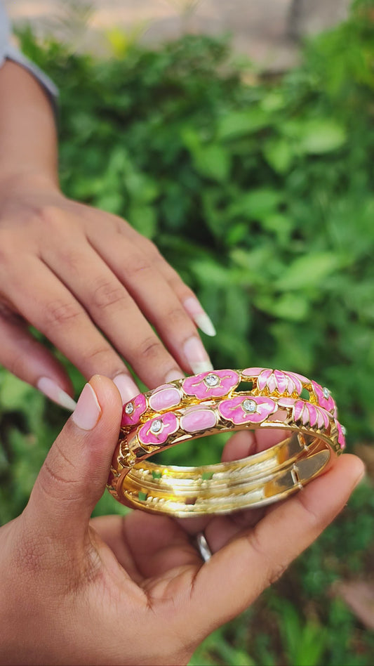 Pink Padma Enamel Bangle