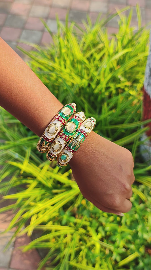 Kundan Enamel Heritage Bangle