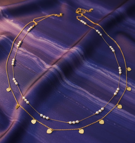 Pearl Heart Charm Waist Chain