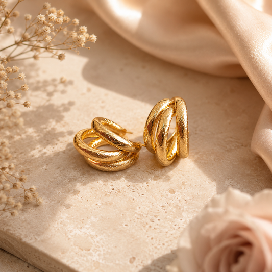 Twisted Gold Hoops