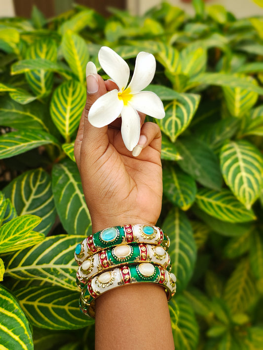 Kundan Enamel Heritage Bangle