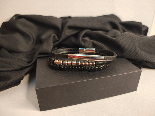 Black Leather Bracelet
