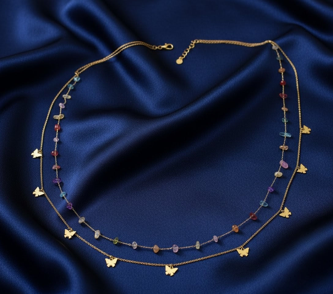 Butterfly Rainbow Stone Waist Chain