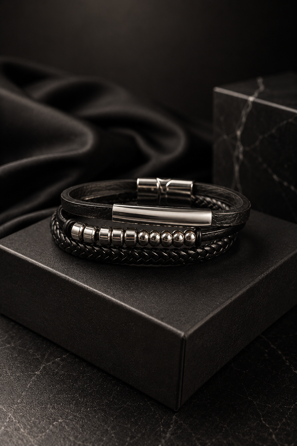 Black Leather Bracelet