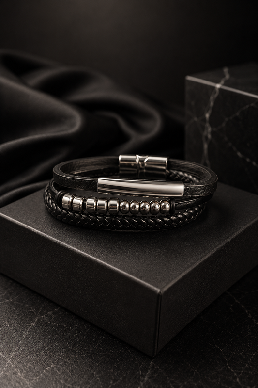 Black Leather Bracelet